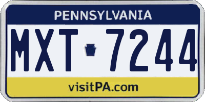 PA license plate MXT7244