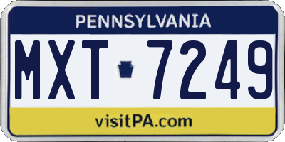 PA license plate MXT7249
