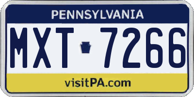 PA license plate MXT7266