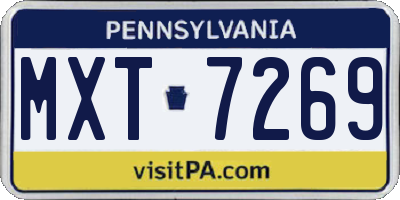 PA license plate MXT7269