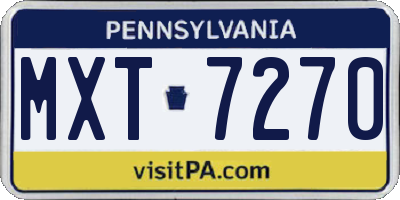 PA license plate MXT7270