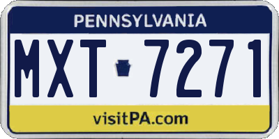 PA license plate MXT7271