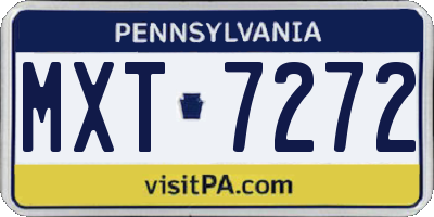 PA license plate MXT7272