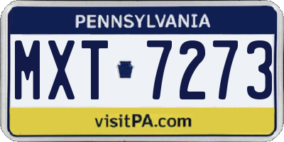 PA license plate MXT7273