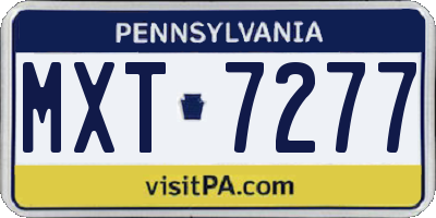 PA license plate MXT7277