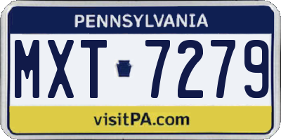 PA license plate MXT7279