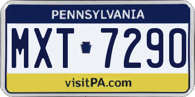 PA license plate MXT7290