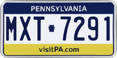 PA license plate MXT7291