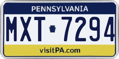 PA license plate MXT7294