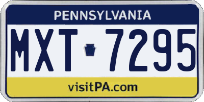 PA license plate MXT7295