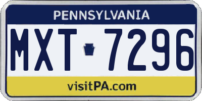 PA license plate MXT7296