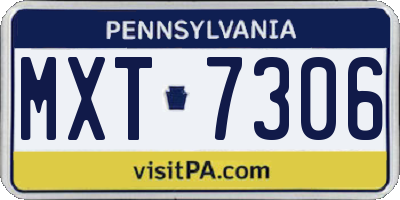 PA license plate MXT7306