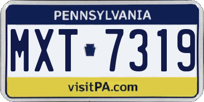 PA license plate MXT7319