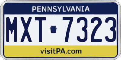 PA license plate MXT7323