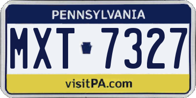 PA license plate MXT7327