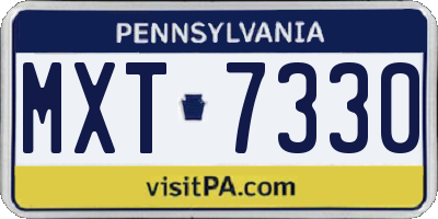 PA license plate MXT7330