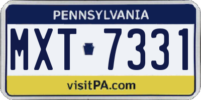 PA license plate MXT7331