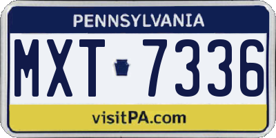 PA license plate MXT7336