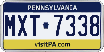 PA license plate MXT7338