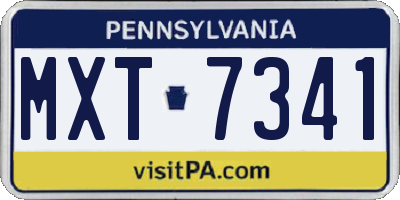 PA license plate MXT7341