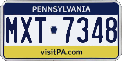 PA license plate MXT7348