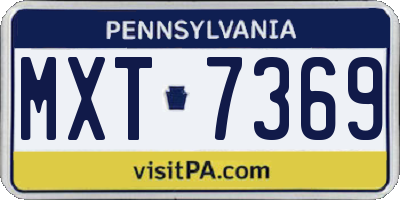 PA license plate MXT7369