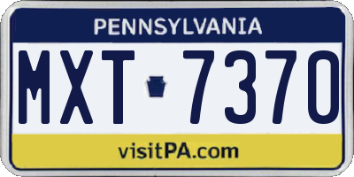 PA license plate MXT7370