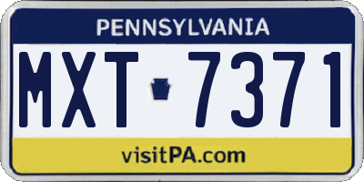 PA license plate MXT7371