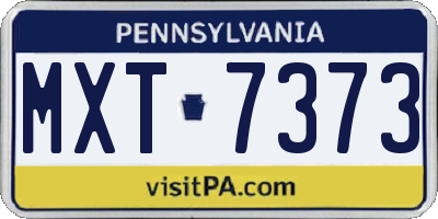 PA license plate MXT7373
