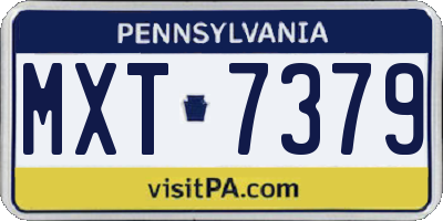 PA license plate MXT7379