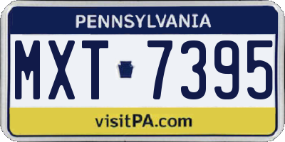 PA license plate MXT7395