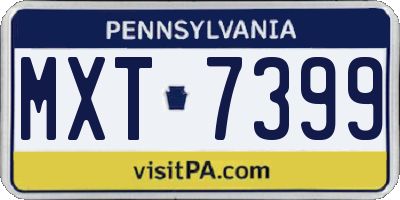 PA license plate MXT7399