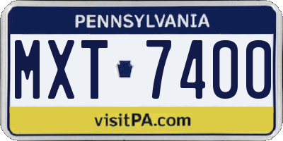 PA license plate MXT7400