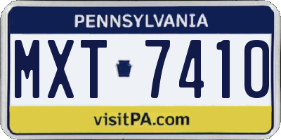 PA license plate MXT7410