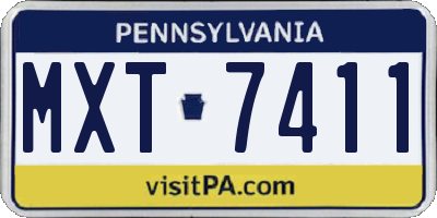 PA license plate MXT7411