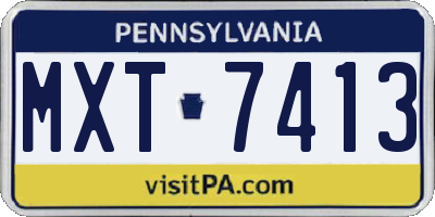 PA license plate MXT7413