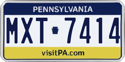 PA license plate MXT7414