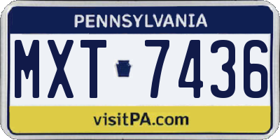 PA license plate MXT7436