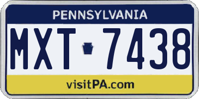 PA license plate MXT7438