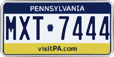 PA license plate MXT7444