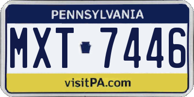 PA license plate MXT7446