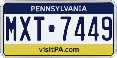 PA license plate MXT7449