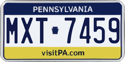 PA license plate MXT7459