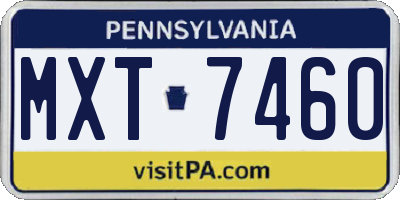PA license plate MXT7460