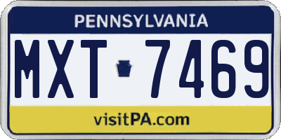 PA license plate MXT7469