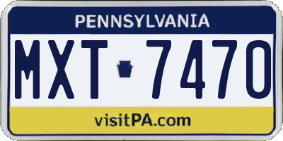 PA license plate MXT7470