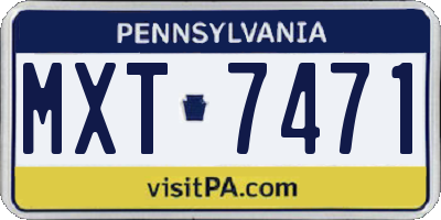 PA license plate MXT7471