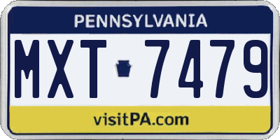 PA license plate MXT7479