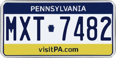 PA license plate MXT7482