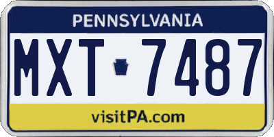 PA license plate MXT7487